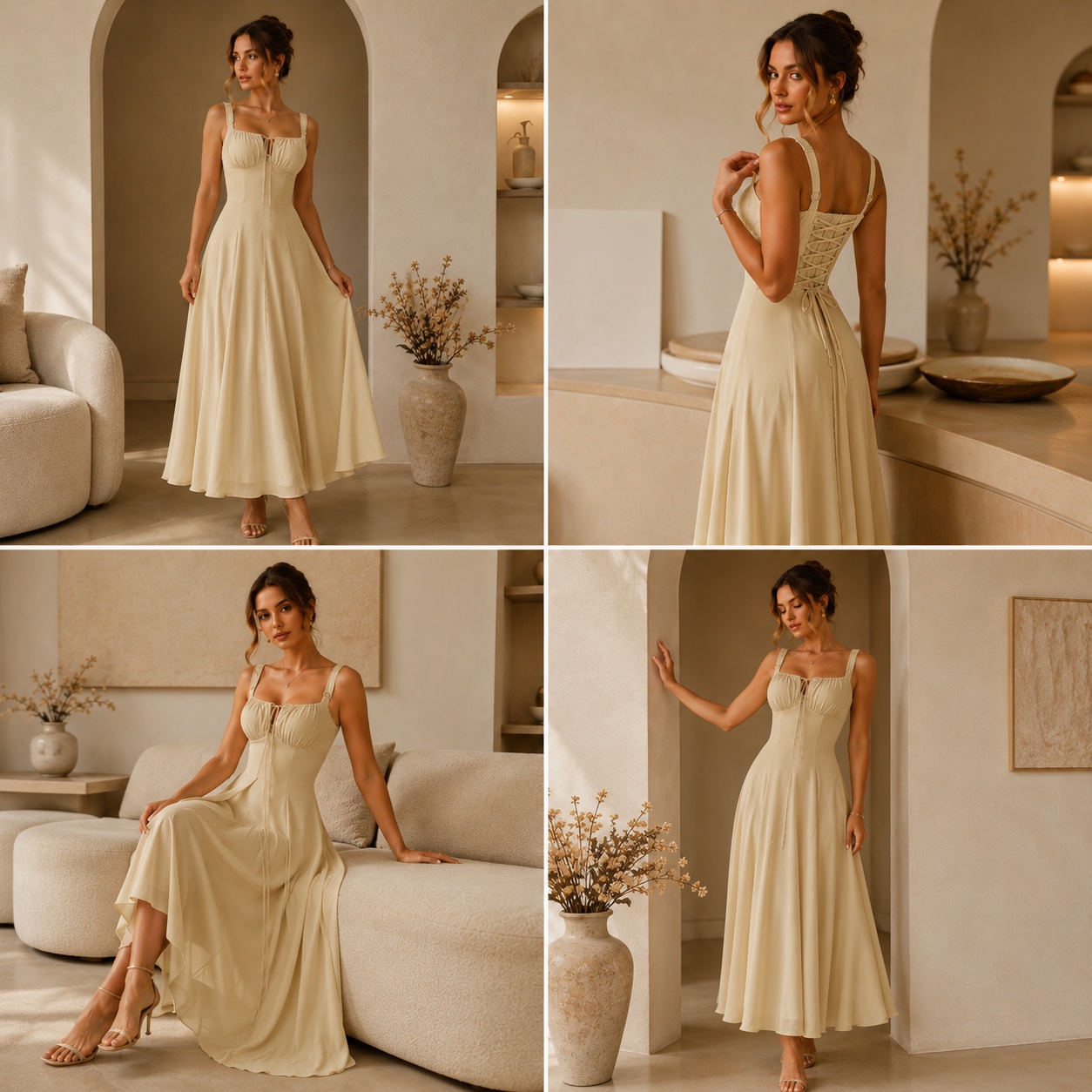 Women Floral Corset Dress Summer Dress 2026 Boho Flowy Slit Lace Up Midi Dresses Going Out A Line Casual Sundress — image 2