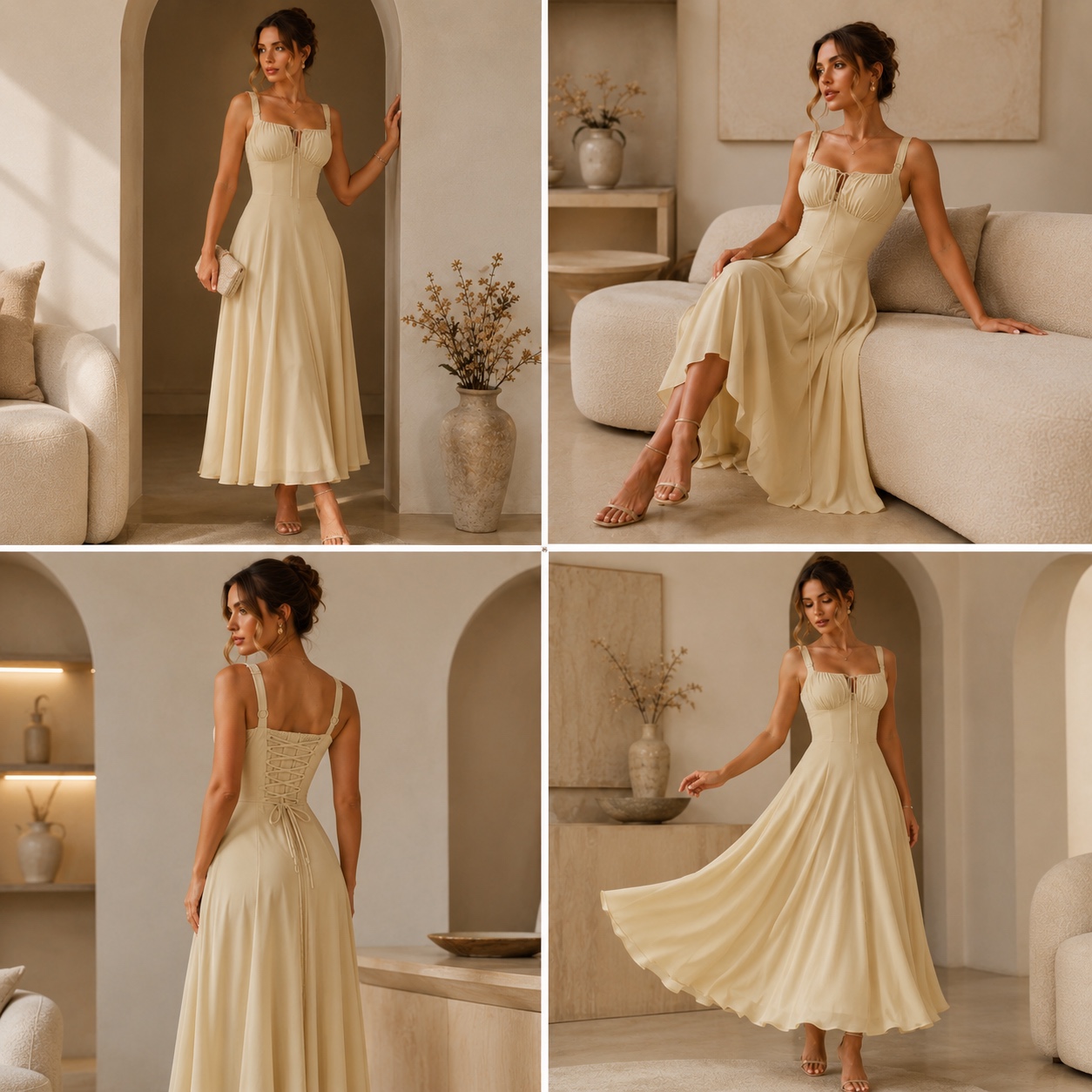 Women Floral Corset Dress Summer Dress 2026 Boho Flowy Slit Lace Up Midi Dresses Going Out A Line Casual Sundress — image 3