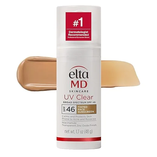 EltaMD UV Clear Face Sunscreen with Zinc Oxide, Oil-Free, SPF 46 and SPF 50