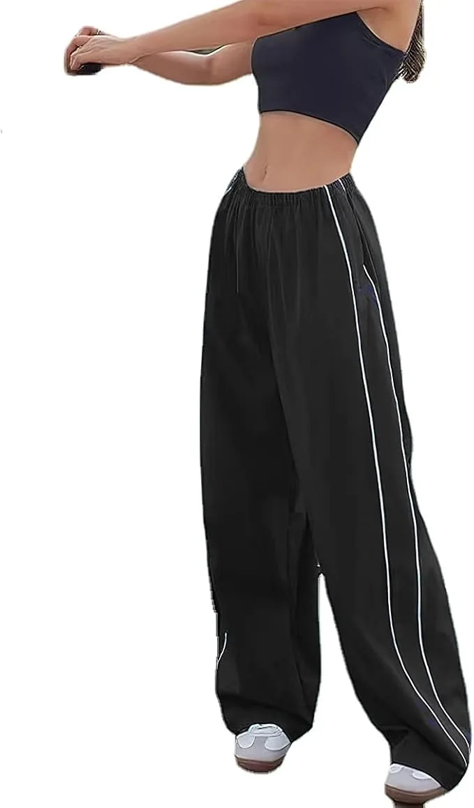 XPONNI women's baggy Y2K parachute pants featuring oversized relaxed silhouette, trendy streetwear design, and fashionable casual styling